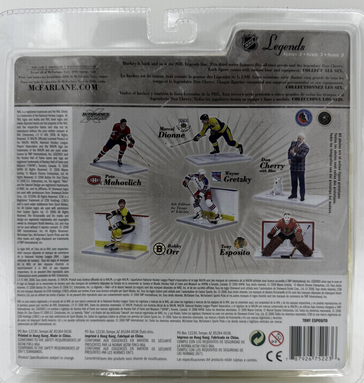 2006 McFarlane SportsPicks NHL Legends Series 3 Tony Esposito Chicago Blackhawks 6-inch Action Figure