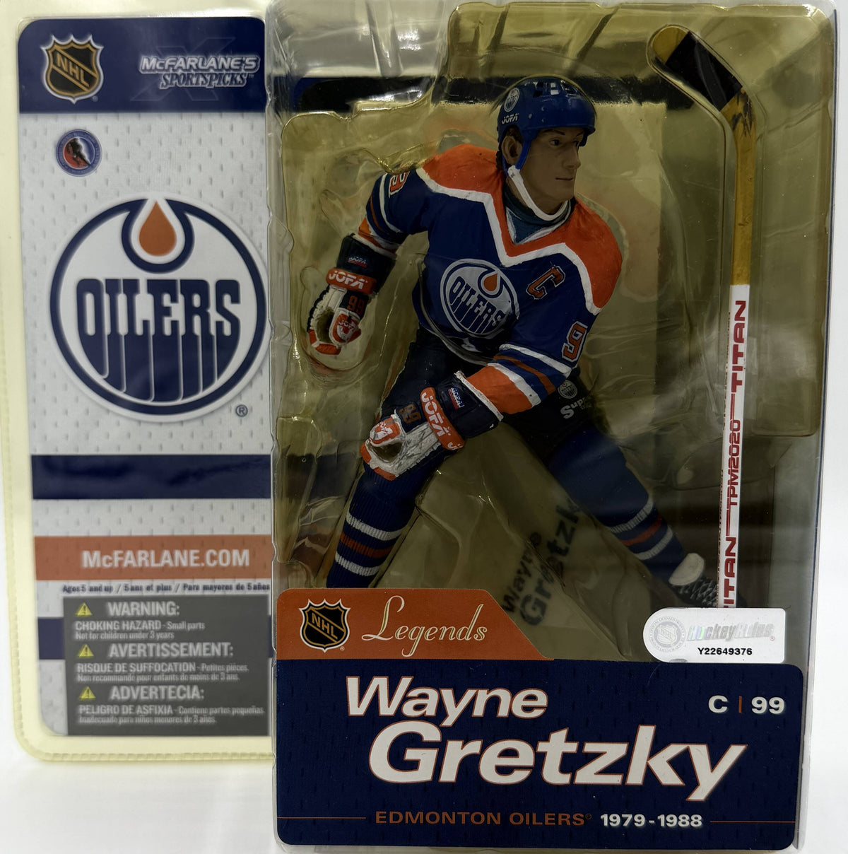 2004 McFarlane SportsPicks NHL Legends Series 1 Wayne Gretzky Edmonton Oilers Blue Jersey 6-inch Action Figure