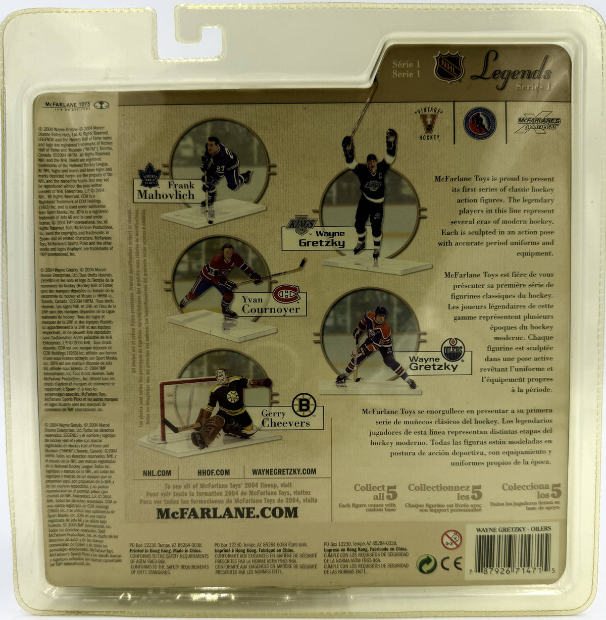 2004 McFarlane SportsPicks NHL Legends Series 1 Wayne Gretzky Edmonton Oilers Blue Jersey 6-inch Action Figure