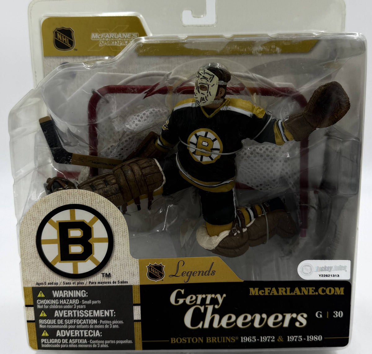 2004 McFarlane SportsPicks NHL Legends Series 1 Gerry Cheevers Boston Bruins 6-inch Action Figure