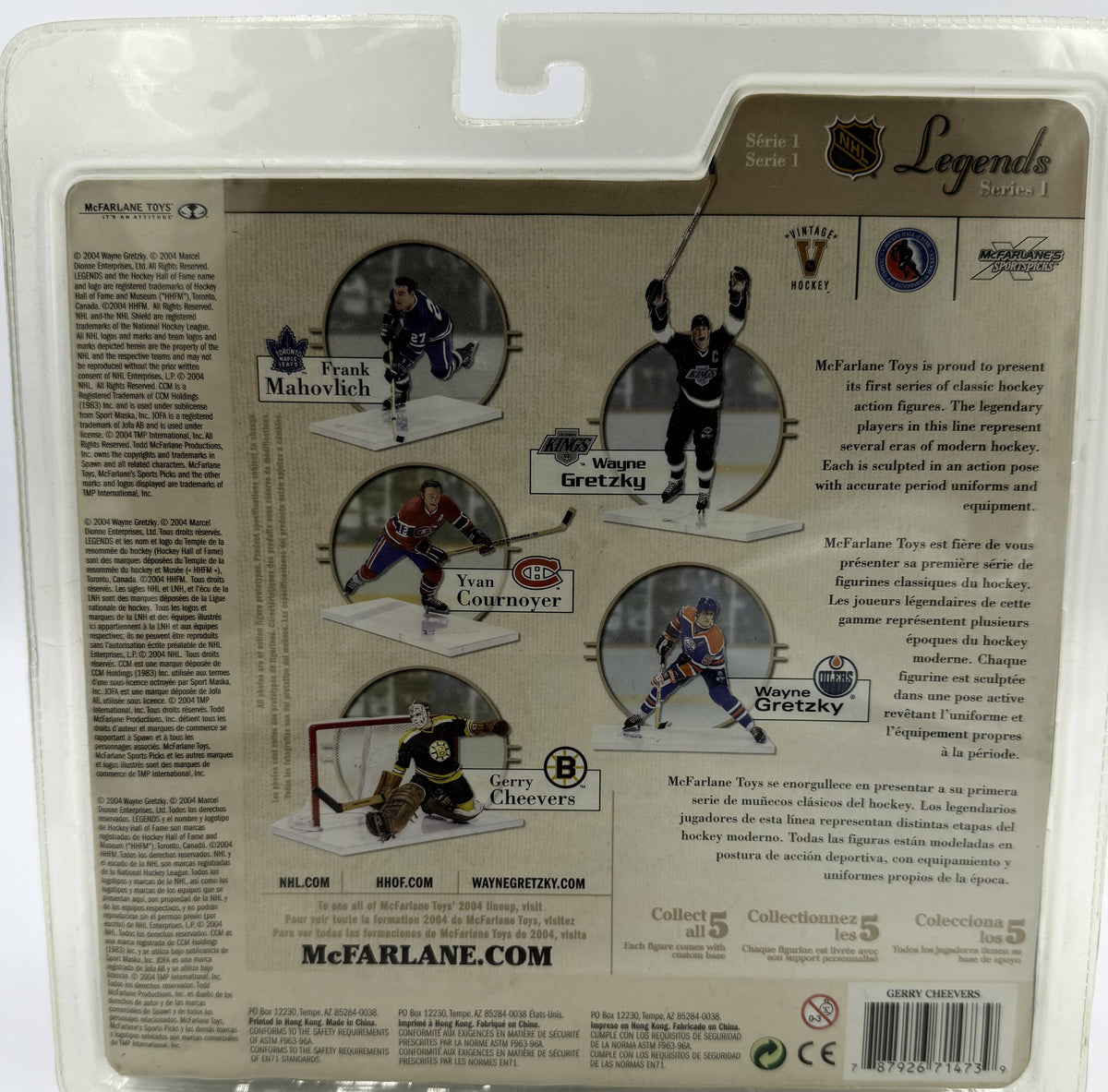 2004 McFarlane SportsPicks NHL Legends Series 1 Gerry Cheevers Boston Bruins 6-inch Action Figure