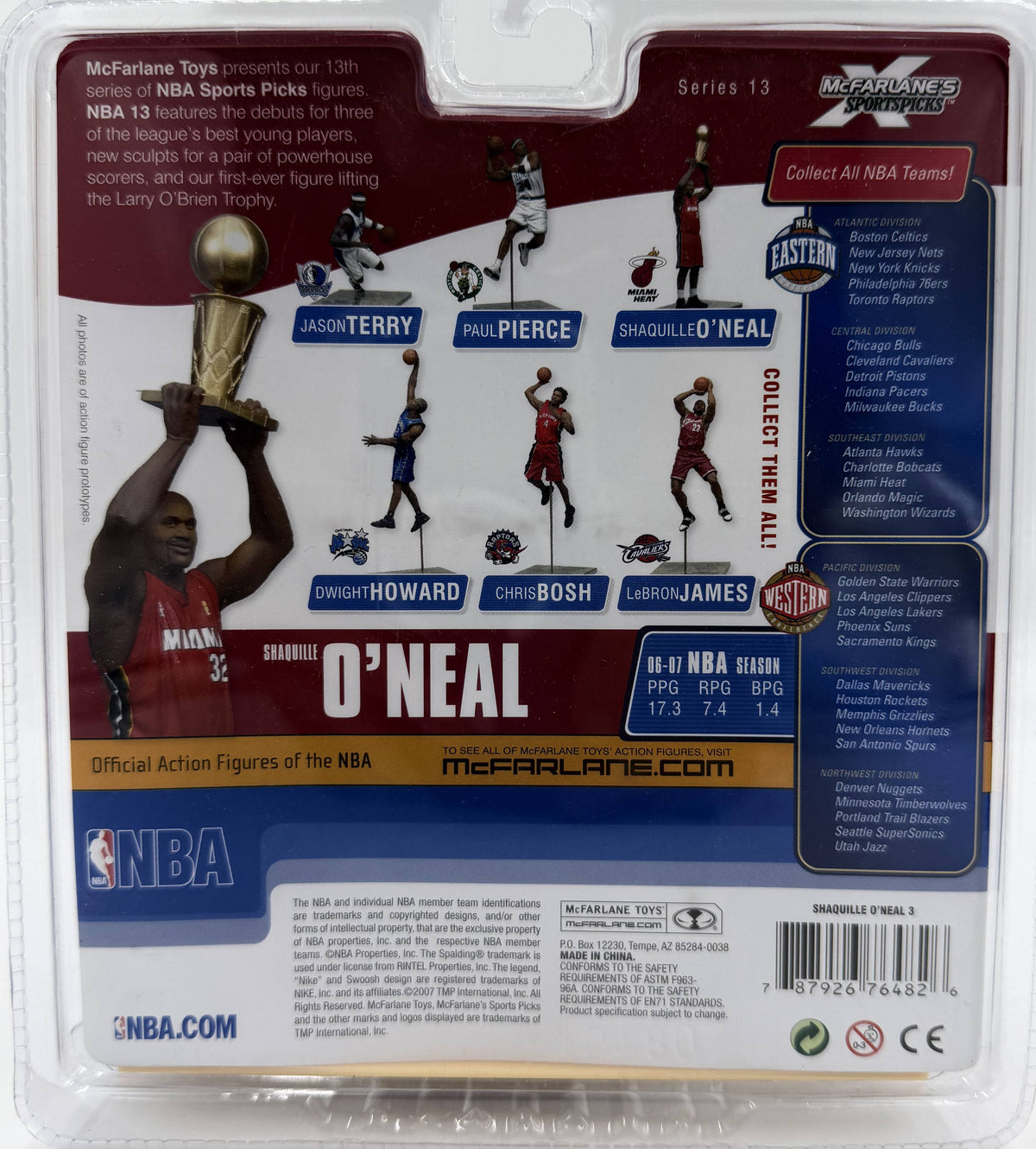 2007 McFarlane SportsPicks NBA Series 13 Shaquille O'Neal 3 Miami Heat 10.5-inch Action Figure