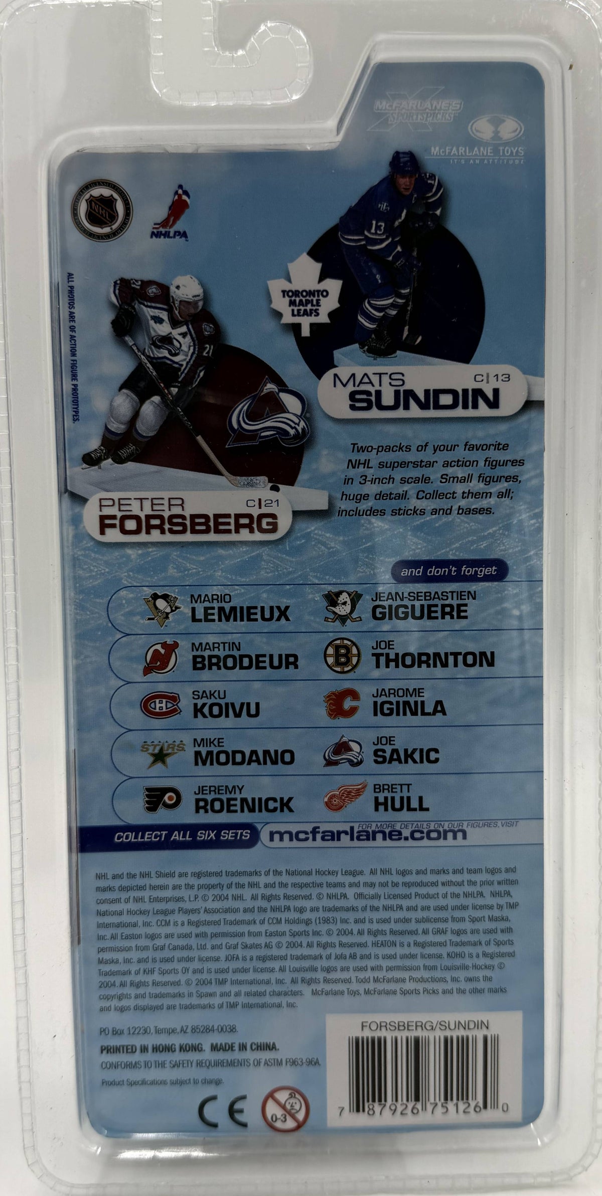 2004 McFarlane SportsPicks NHL 3-Inch Series 1 Mats Sundin & Peter Forsberg 2-Pack Figures