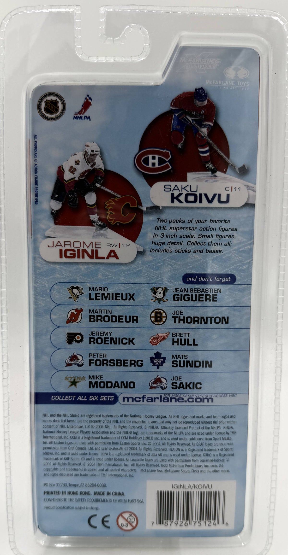 2004 McFarlane SportsPicks NHL 3-Inch Series 1 Jarome Iginla & Saku Koivu 2-Pack Figures