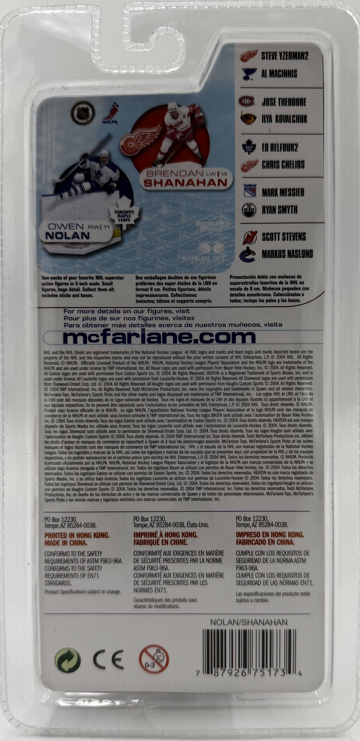 2004 McFarlane SportsPicks NHL 3-Inch Series 1 Owen Nolan & Brendan Shanahan 2-Pack Figures