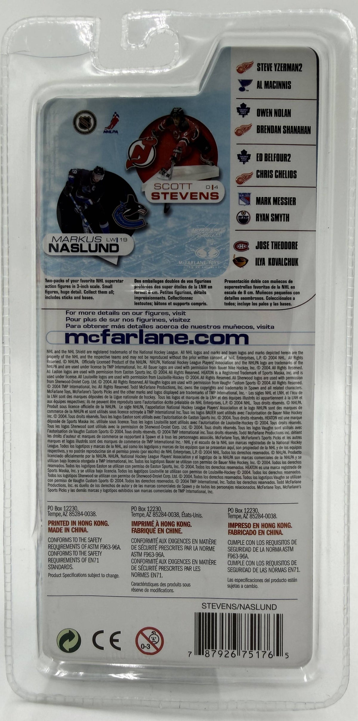 2004 McFarlane SportsPicks NHL 3-Inch Series 1 Scott Stevens & Markus Naslund 2-Pack Figures