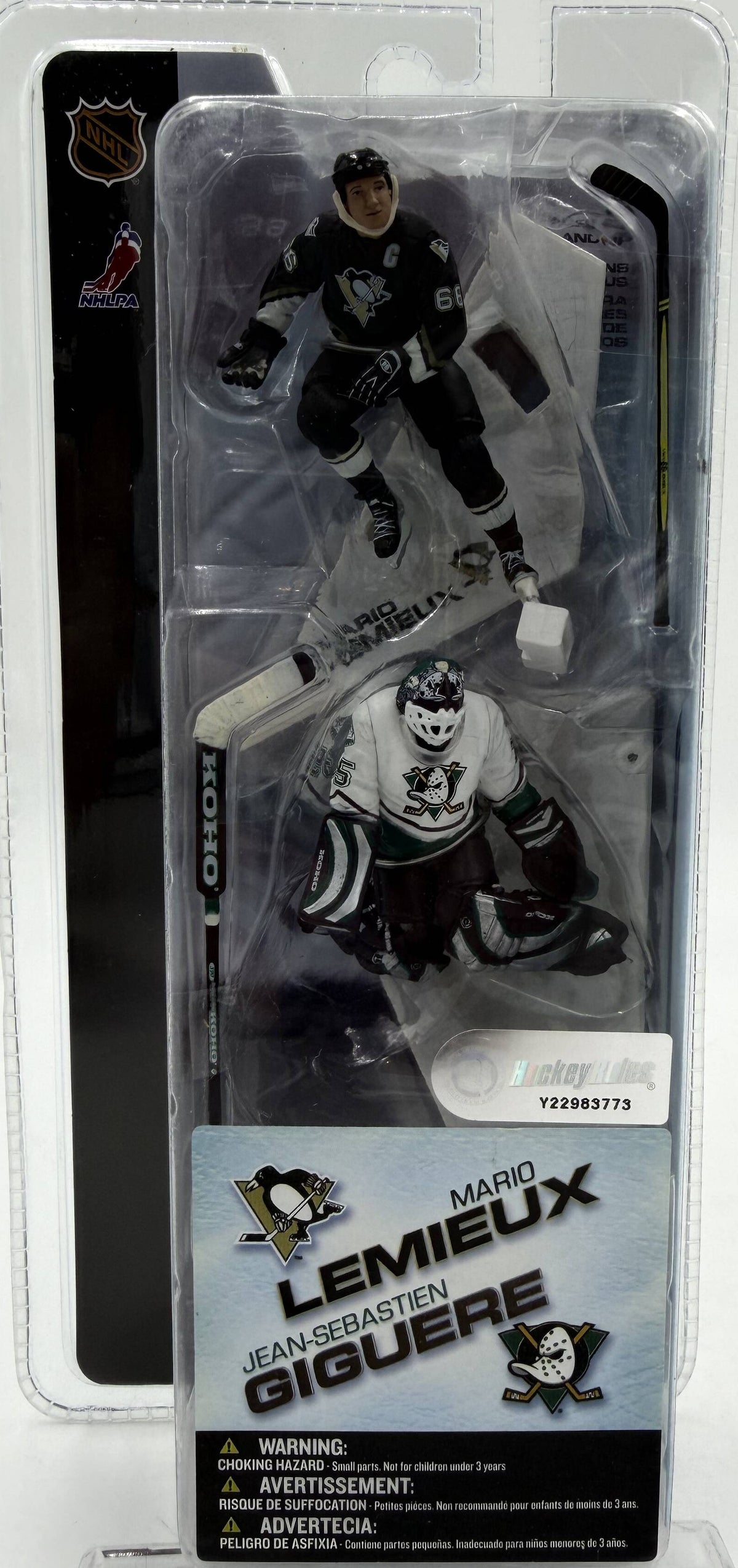 2003 McFarlane SportsPicks NHL 3-Inch Series 1 Mario Lemieux & Jean-Sebastien Giguere 2-Pack Figures