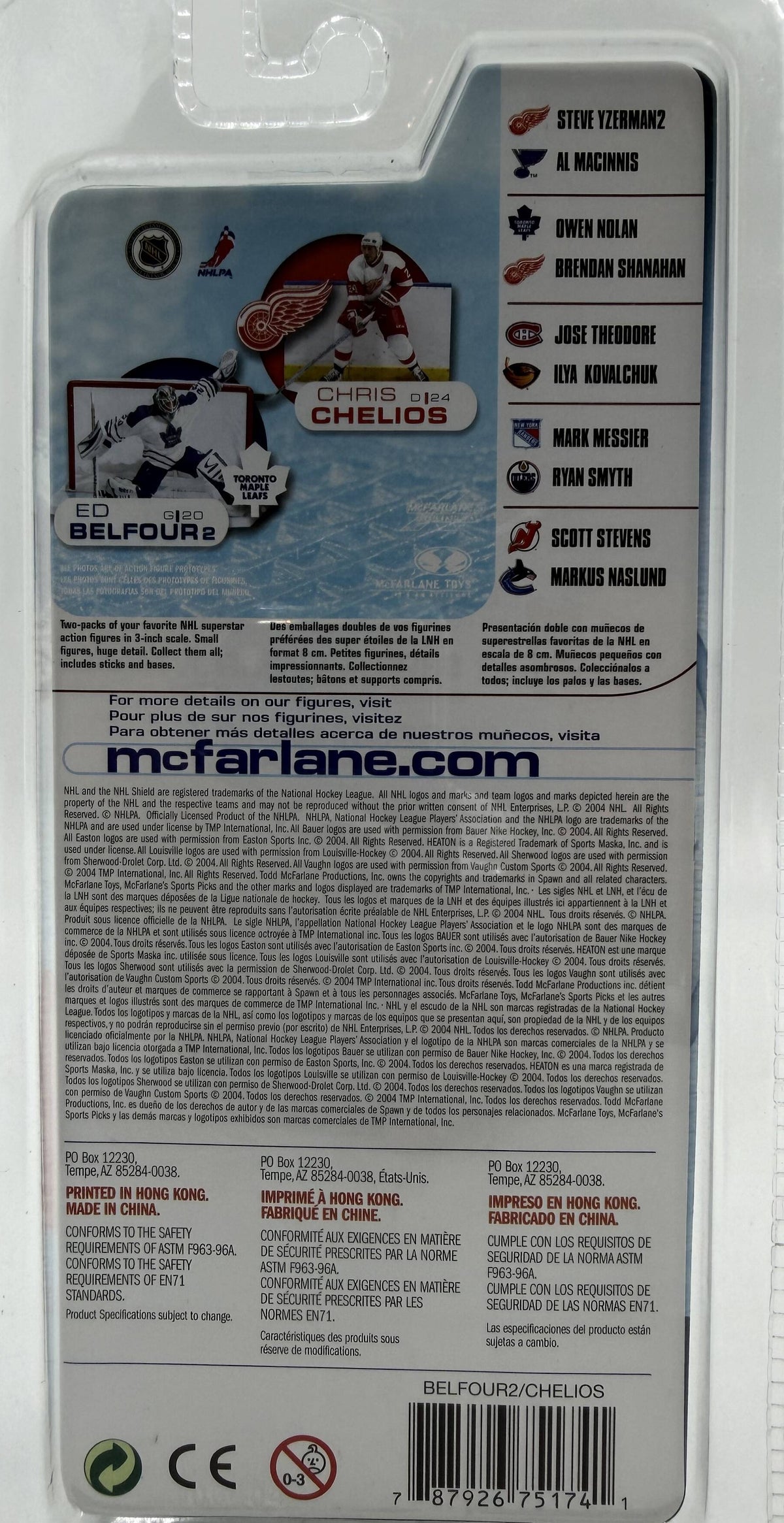 2004 McFarlane SportsPicks NHL 3-Inch Series 1 Ed Belfour 2 & Chris Chelios 2-Pack Figures