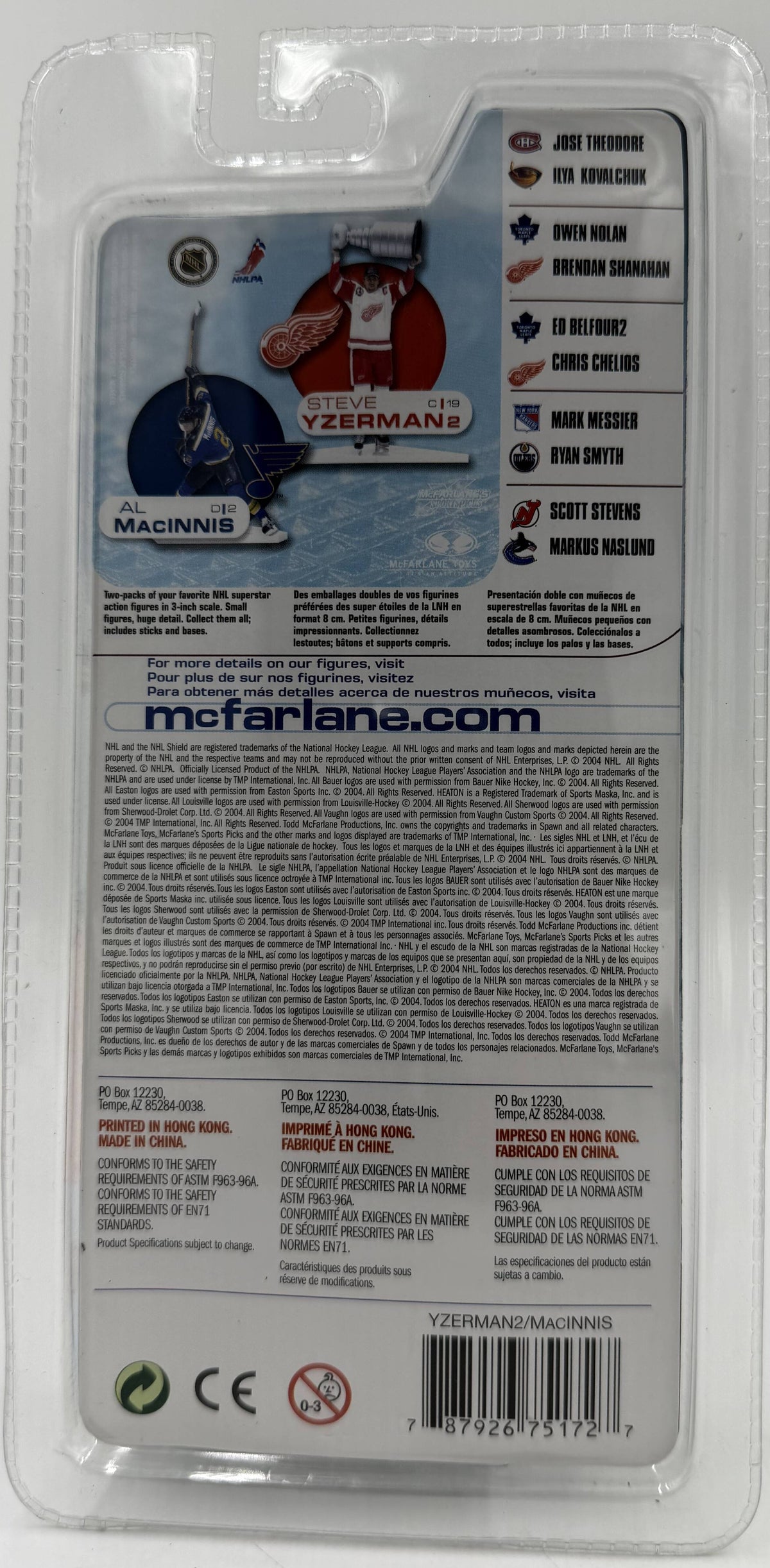 2004 McFarlane SportsPicks NHL 3-Inch Series 1 Steve Yzerman 2 & Al MacInnis 2-Pack Figures