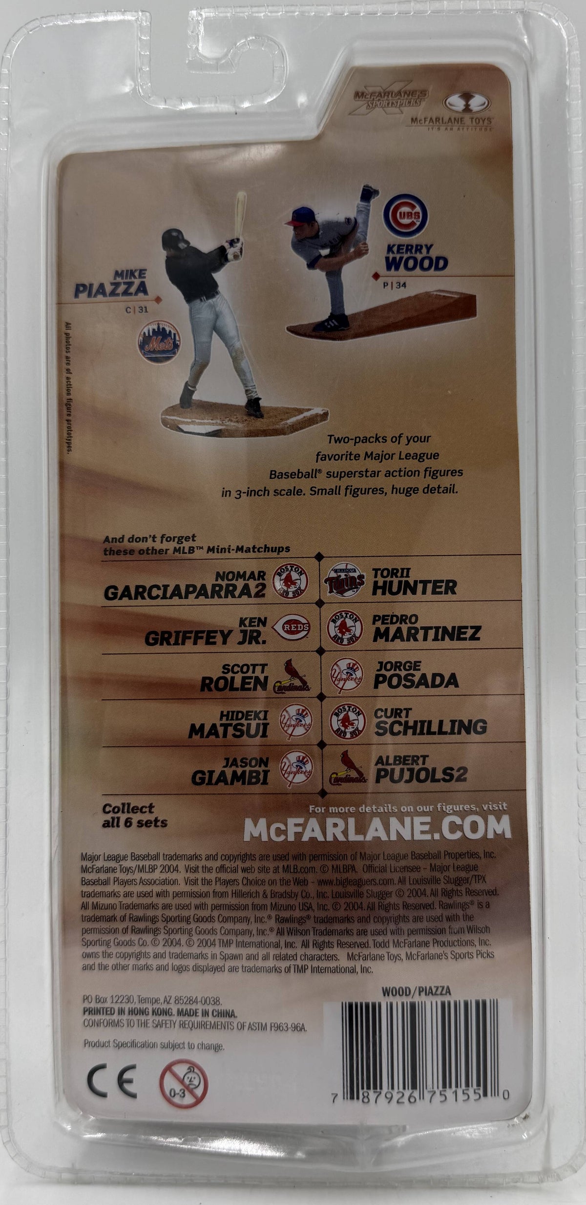 2004 McFarlane SportsPicks MLB 3-Inch Series 2 Kerry Wood & Mike Piazza 2-Pack Figures