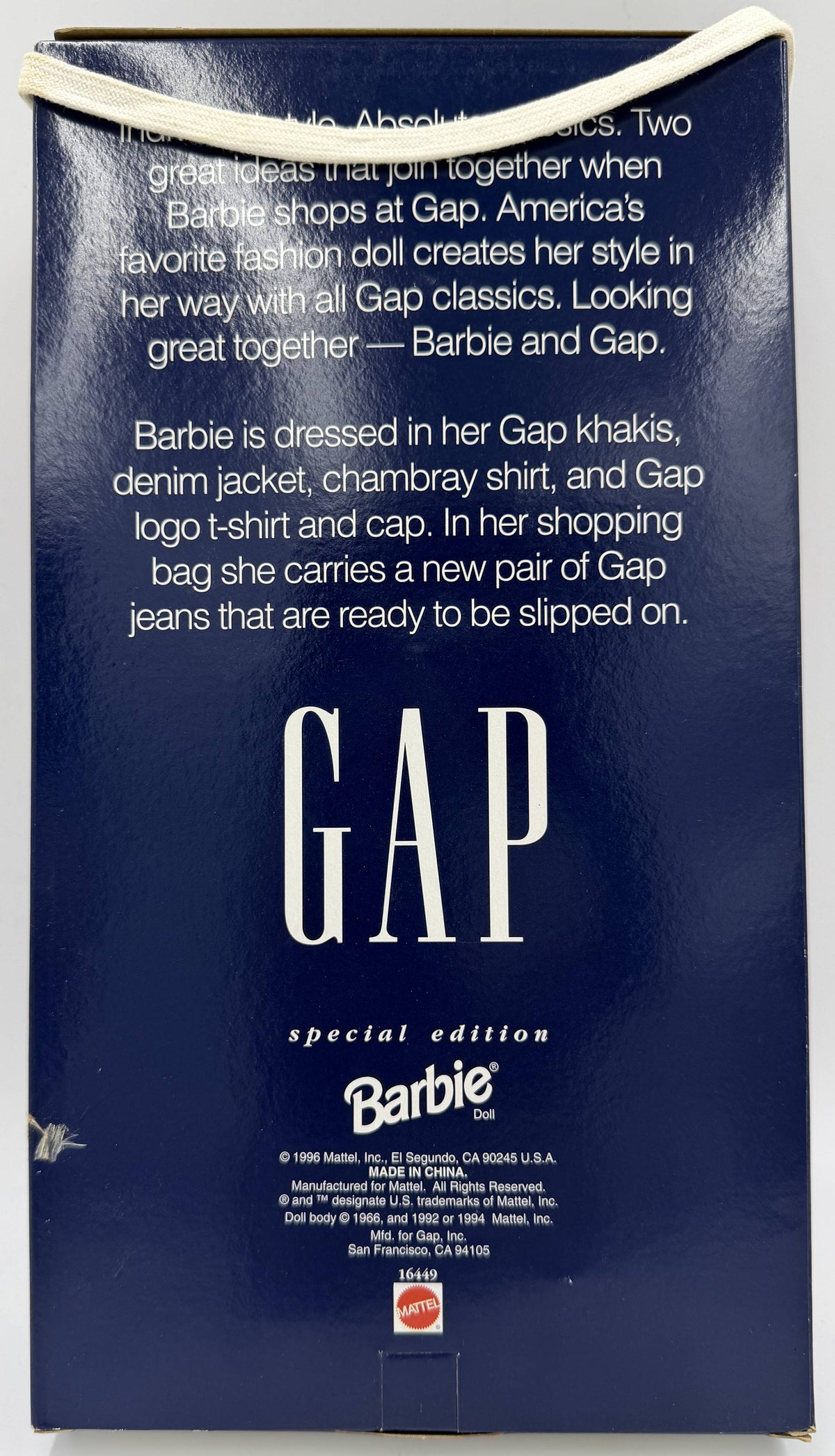 1996 Mattel Gap Barbie Doll (Special Edition - Blonde)