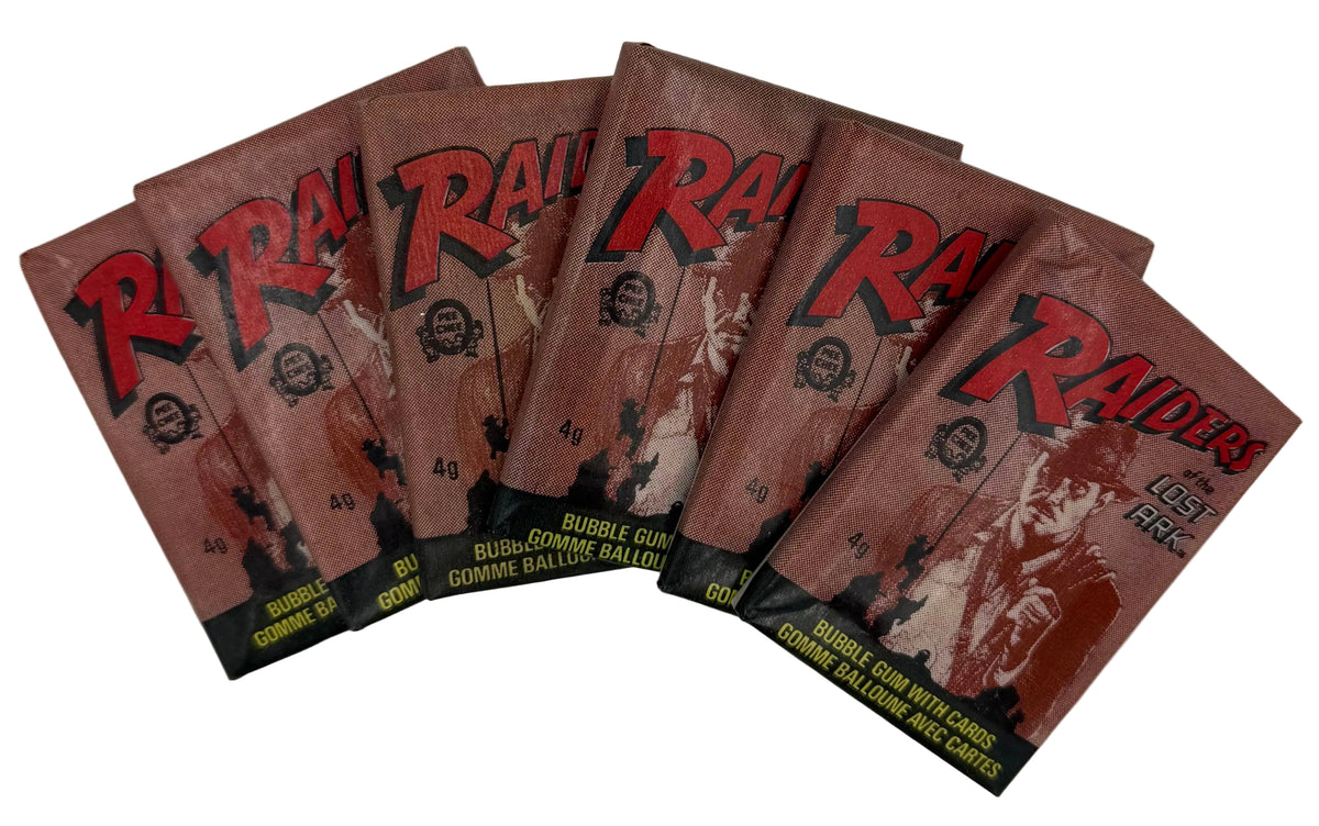 1981 OPC O-Pee-Chee Raiders of the Lost Ark Trading Card Wax Pack (8 cards + 1 sticker) Lot of 6