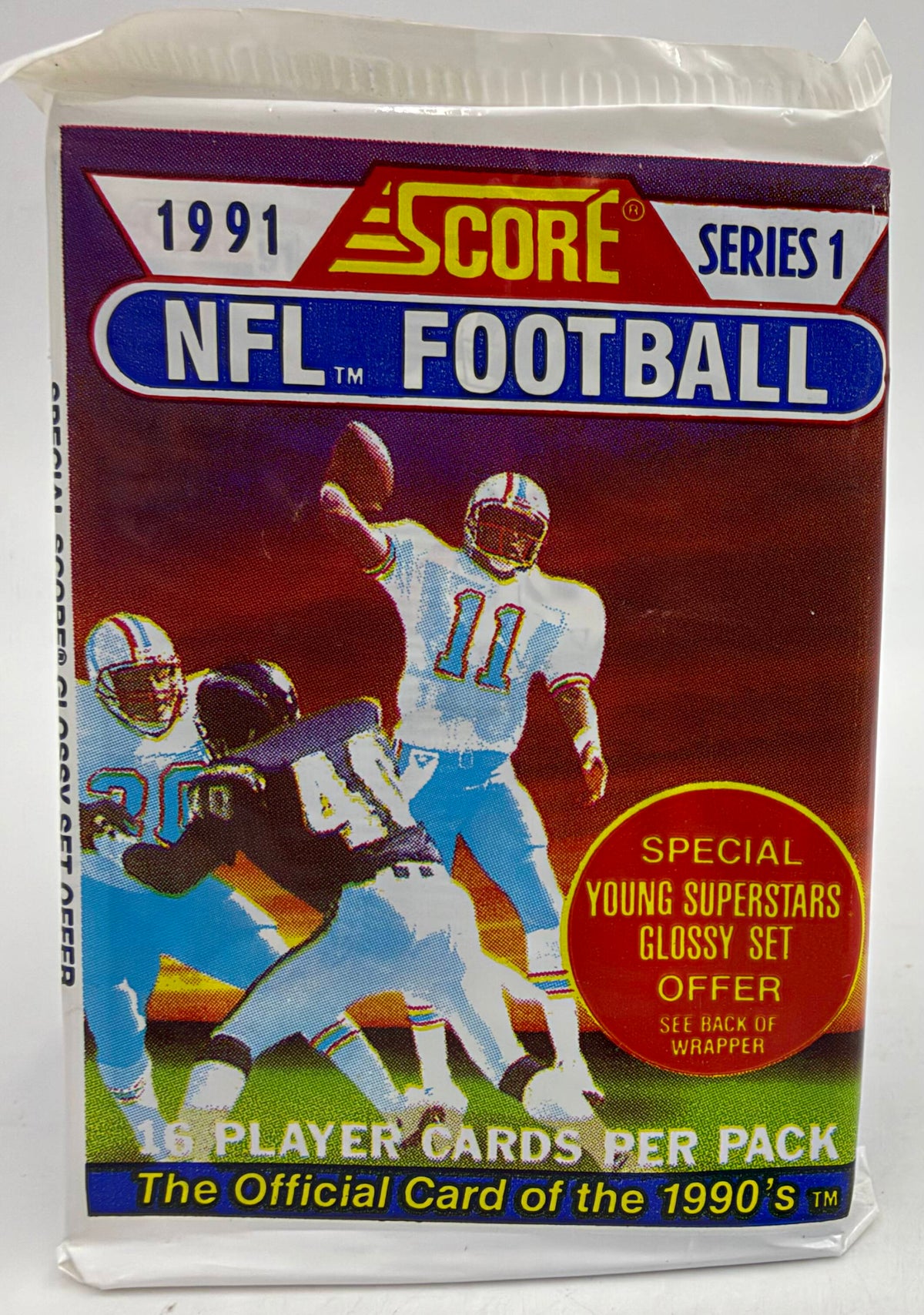 1991 Score NFL Football Series One Trading Card Pack (16 Cards) - Possible Brett Favre Rookie Card