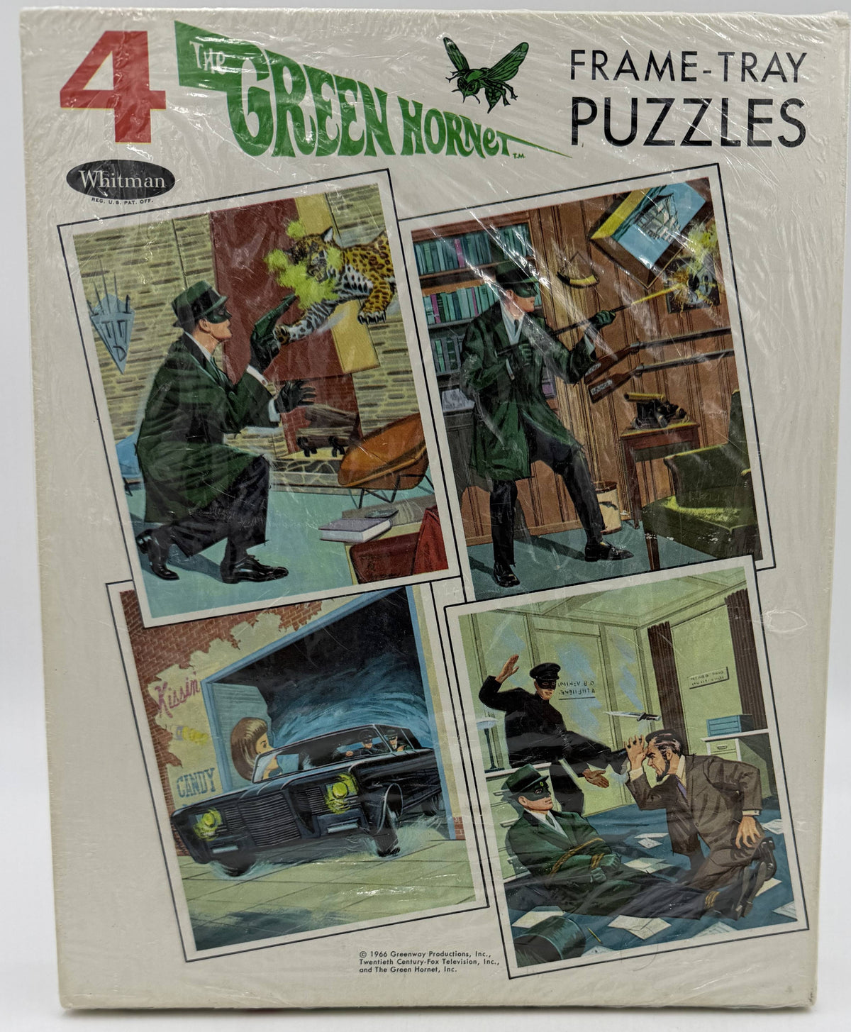 Vintage 1966 Whitman The Green Hornet 4 Frame-Tray Puzzles Set – Factory Sealed, Rare