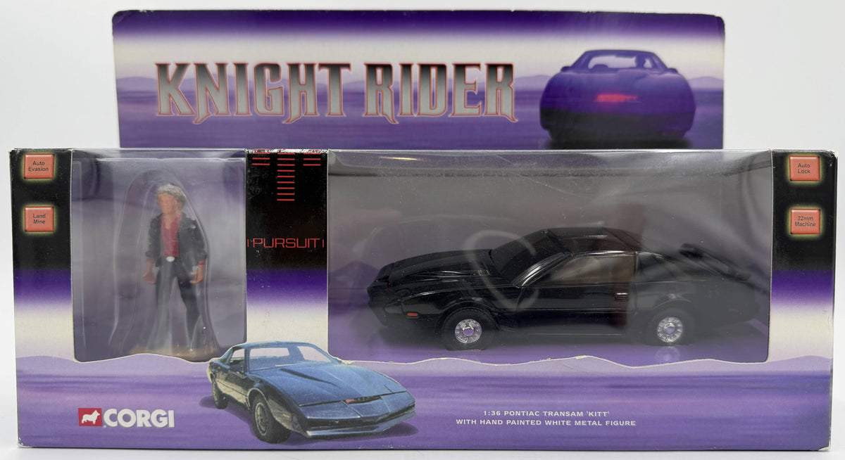 Vintage 2001 Corgi Classics Knight Rider 1:36 Scale KITT Die-Cast & Michael Knight Figure