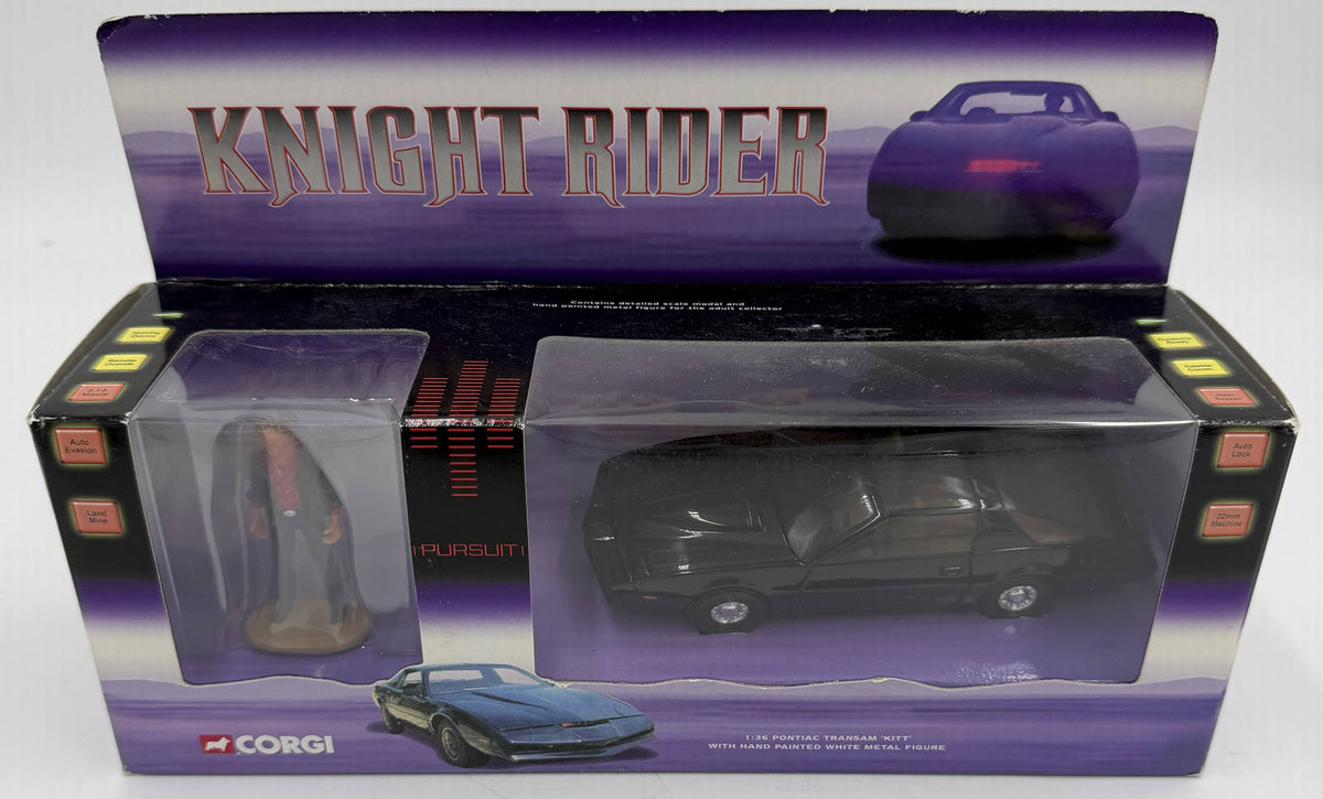 Vintage 2001 Corgi Classics Knight Rider 1:36 Scale KITT Die-Cast & Michael Knight Figure