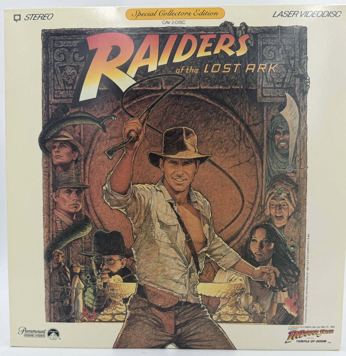Raiders of the Lost Ark (1981) LaserDisc LD - Harrison Ford - Special Collectors Edition CAV 2-Disc - Paramount Home Video EX