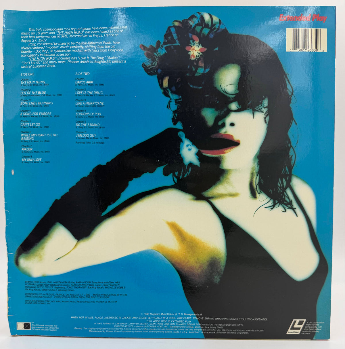Roxy Music: The High Road (1982) LaserDisc LD - Bryan Ferry - Pioneer Artists VG