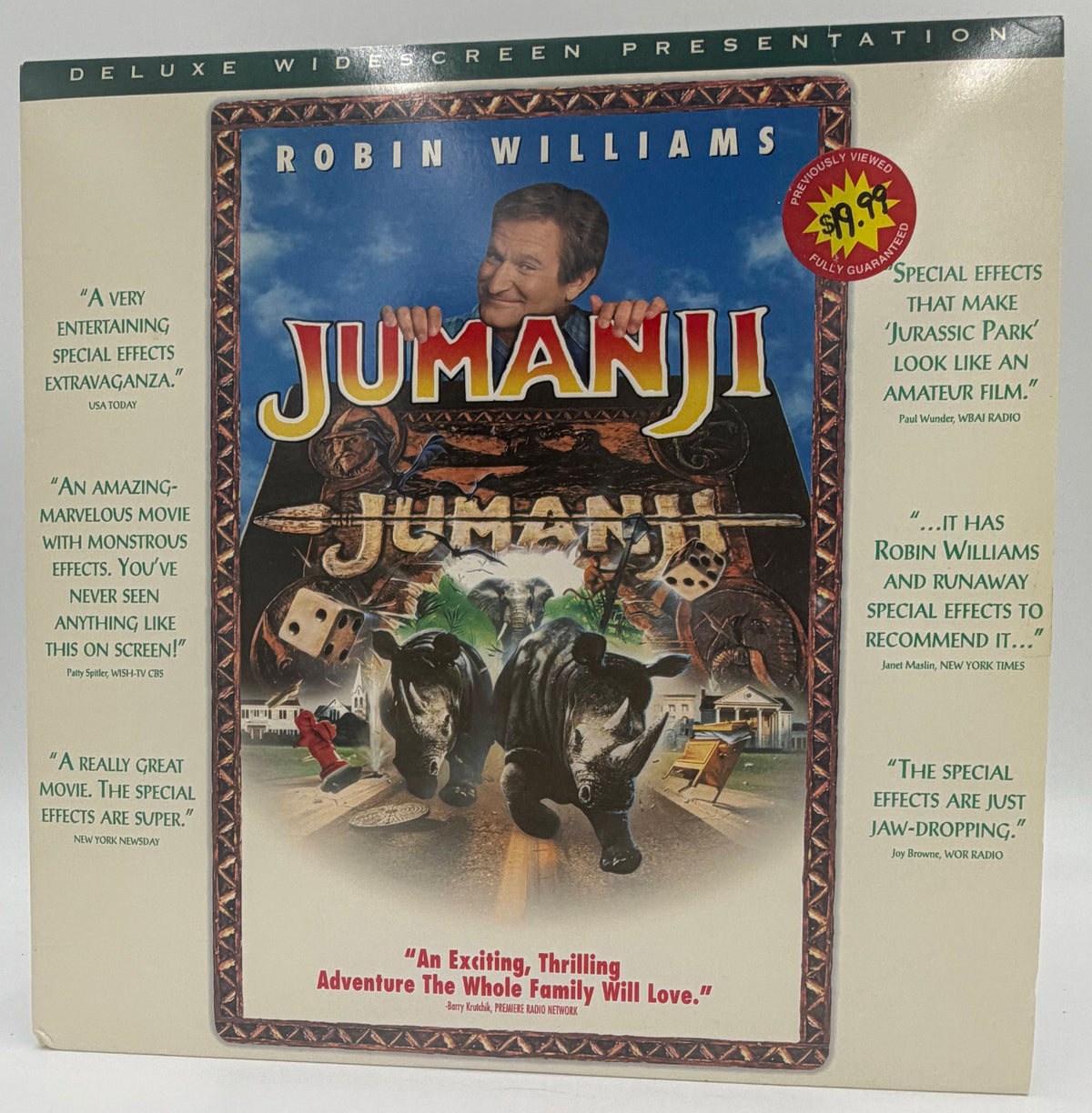 Jumanji (1996) LaserDisc - Robin Williams - THX Widescreen Edition - TriStar - VG