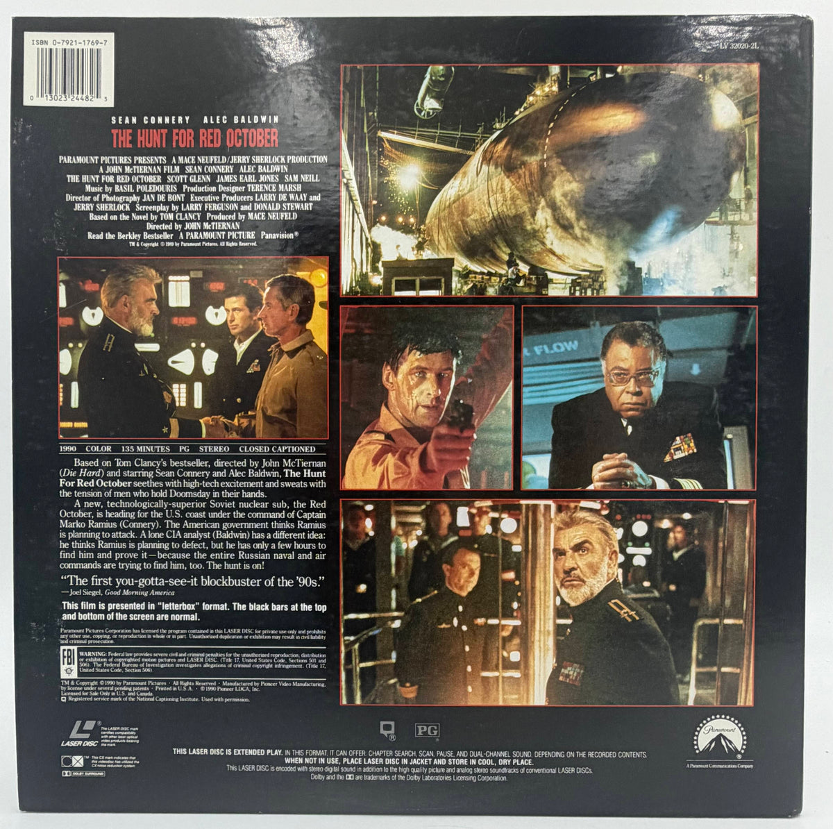 The Hunt for Red October (1990) LaserDisc - Sean Connery, Alec Baldwin - Letterbox Edition - Paramount Home Video - EX