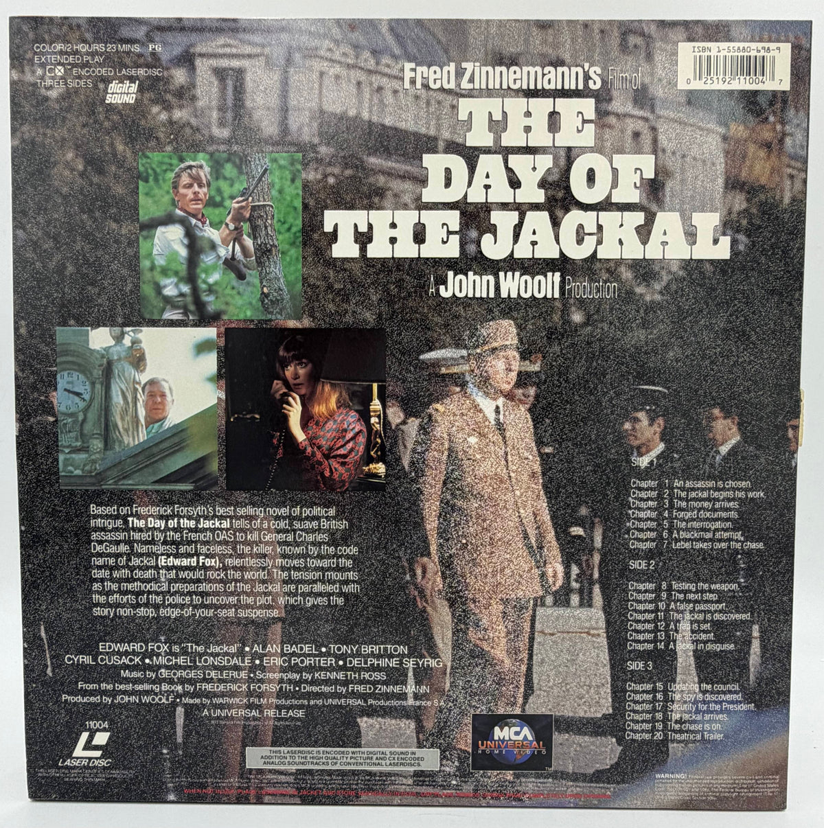 The Day of the Jackal (1973) LaserDisc - Edward Fox - MCA Universal Home Video - 2-Disc Set - VG