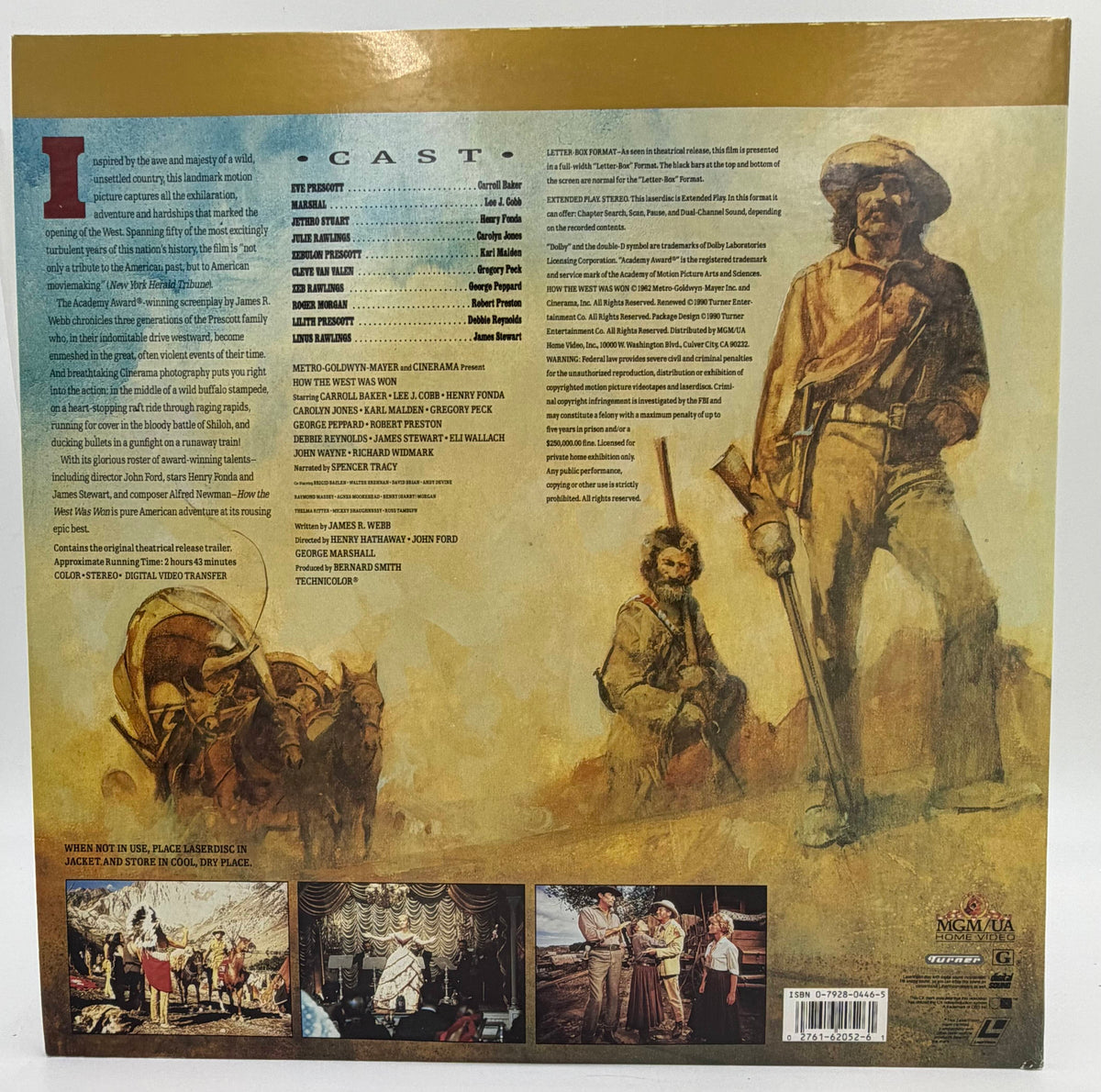 How the West Was Won (1990) LaserDisc - James Stewart, John Wayne, Gregory Peck - Deluxe Letter-Box Edition - MGM/UA - EX