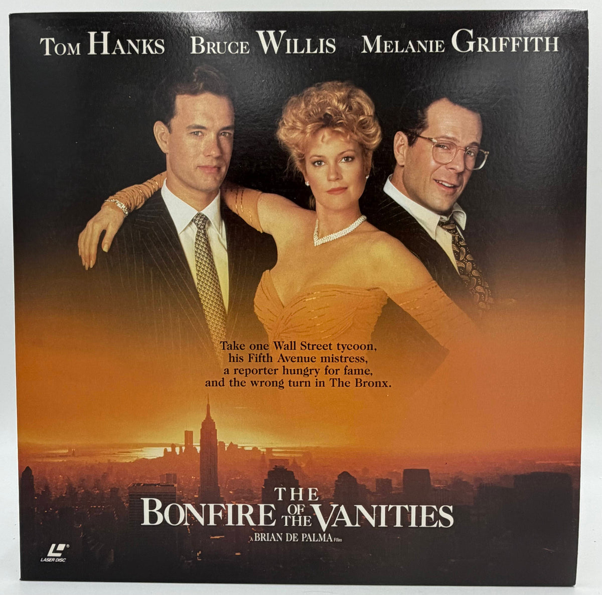The Bonfire of the Vanities (1991) LaserDisc - Tom Hanks, Bruce Willis, Melanie Griffith - Widescreen Edition - Warner Home Video - EX