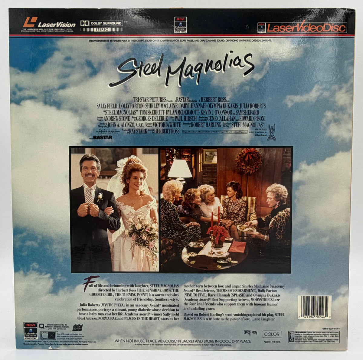 Steel Magnolias (1990) LaserDisc - Sally Field, Dolly Parton, Julia Roberts - RCA Columbia - EX