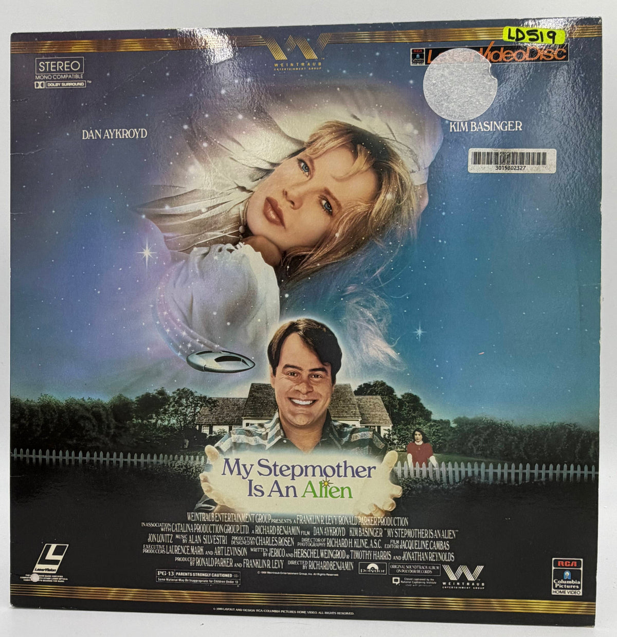 My Stepmother Is An Alien (1989) LaserDisc - Dan Aykroyd, Kim Basinger - RCA/Columbia - VG