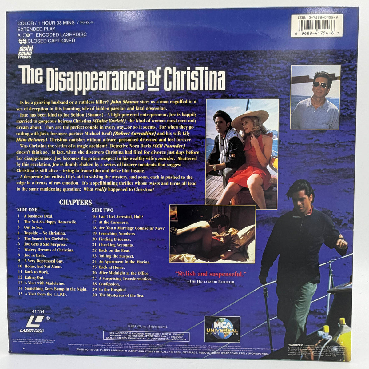 The Disappearance of Christina (1994) LaserDisc - John Stamos, Kim Delaney - MCA Universal - EX
