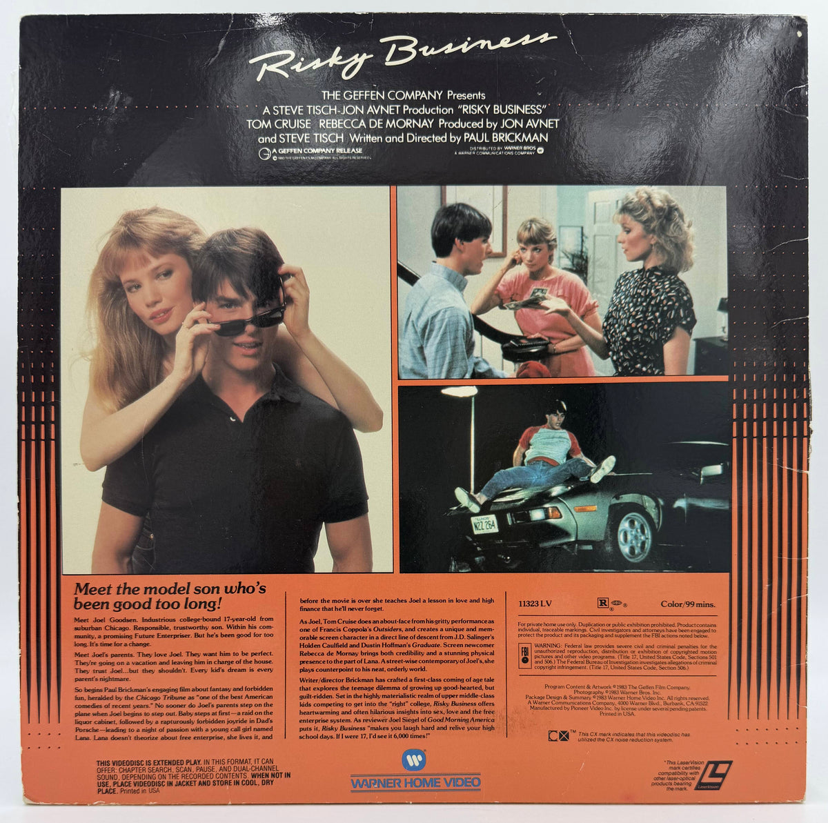 Risky Business (1983) Early Stereo LaserDisc - Tom Cruise, Rebecca De Mornay - Warner Home Video - VG