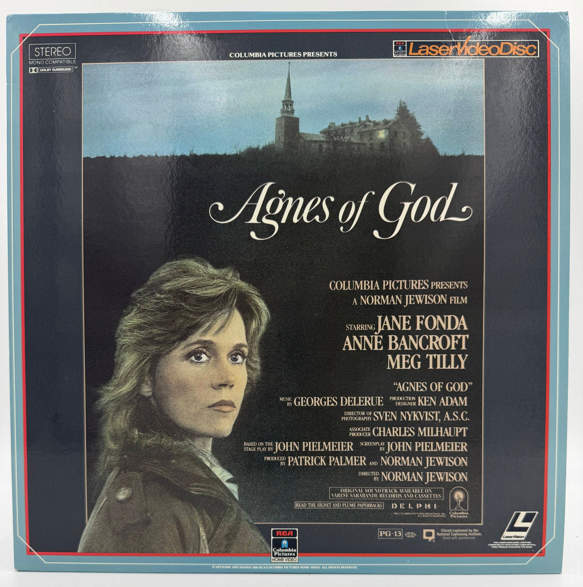 Agnes of God (1986) Stereo LaserDisc - Jane Fonda, Anne Bancroft, Meg Tilly - RCA/Columbia Pictures Home Video - EX