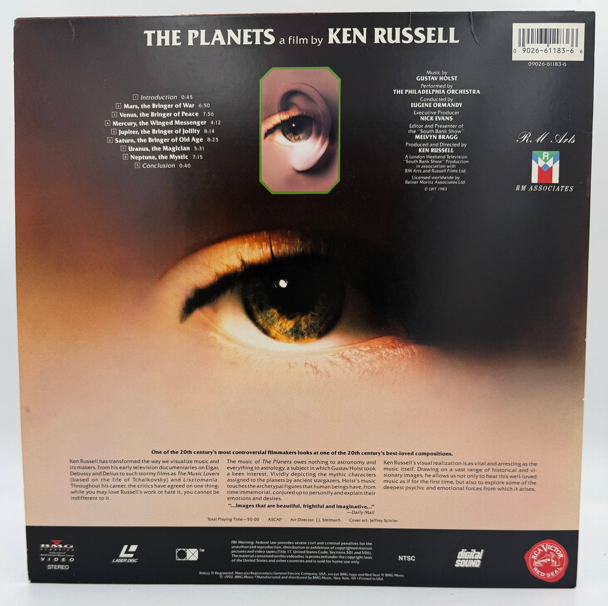 The Planets: A Film by Ken Russell (1992) LaserDisc LD - Gustav Holst / Eugene Ormandy &amp; The Philadelphia Orchestra - RCA Victor Red Seal - EX