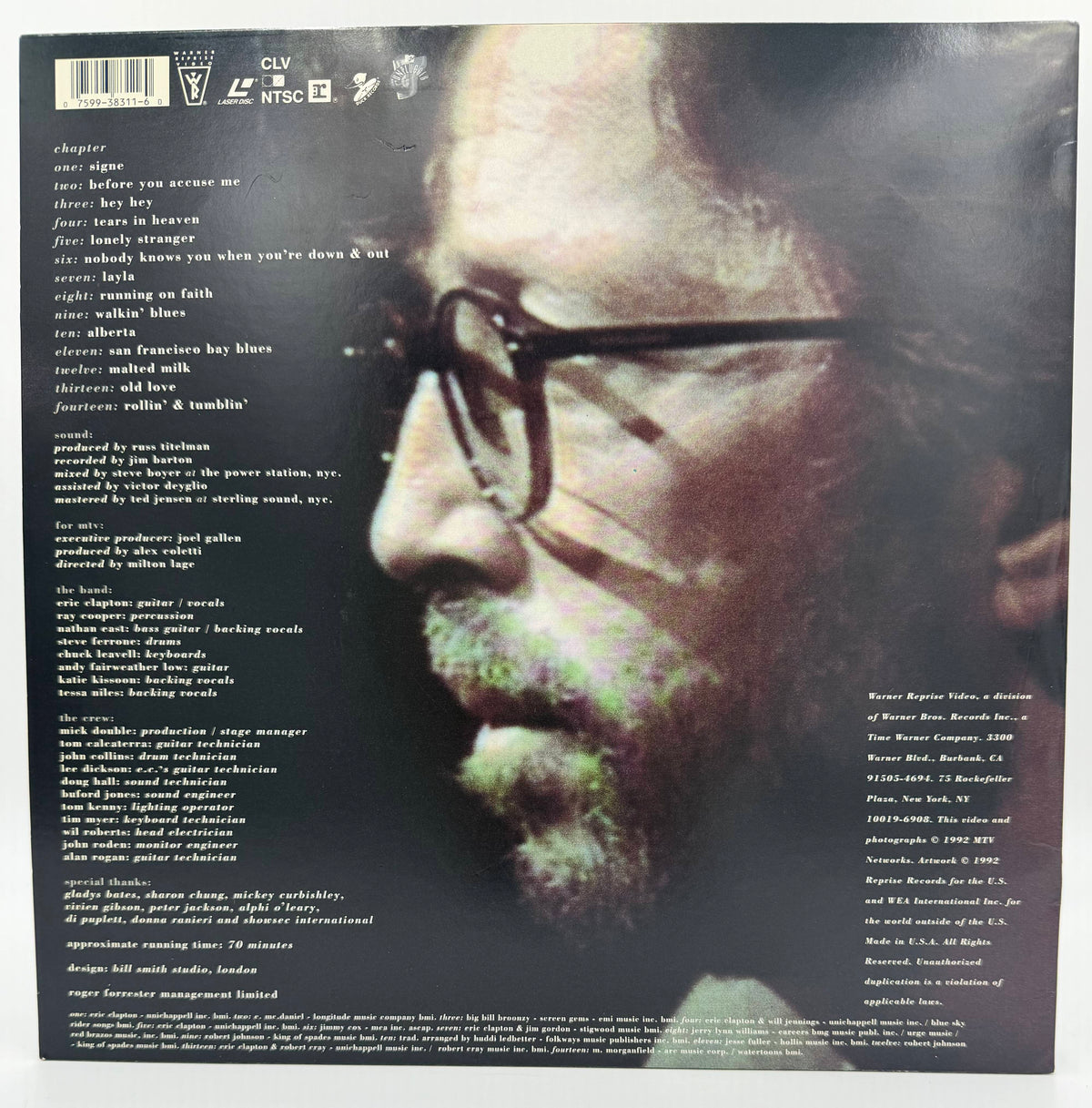 Eric Clapton: Unplugged (1992) LaserDisc LD - Warner Reprise Video / Reprise Records - VG