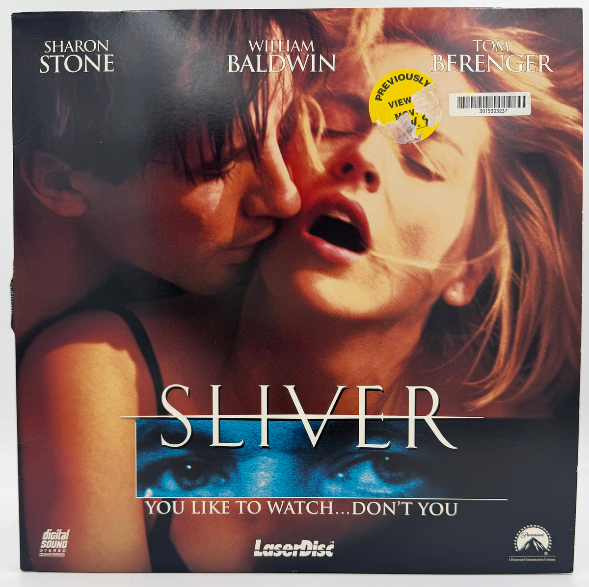 Sliver (1993) LaserDisc - Paramount Home Video / Pioneer - VG