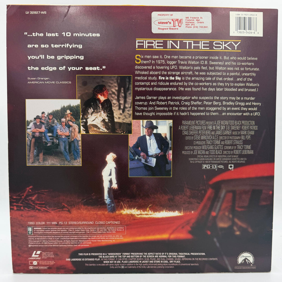 Fire in the Sky (1993) Widescreen Edition LaserDisc - Paramount Home Video / Pioneer - VG