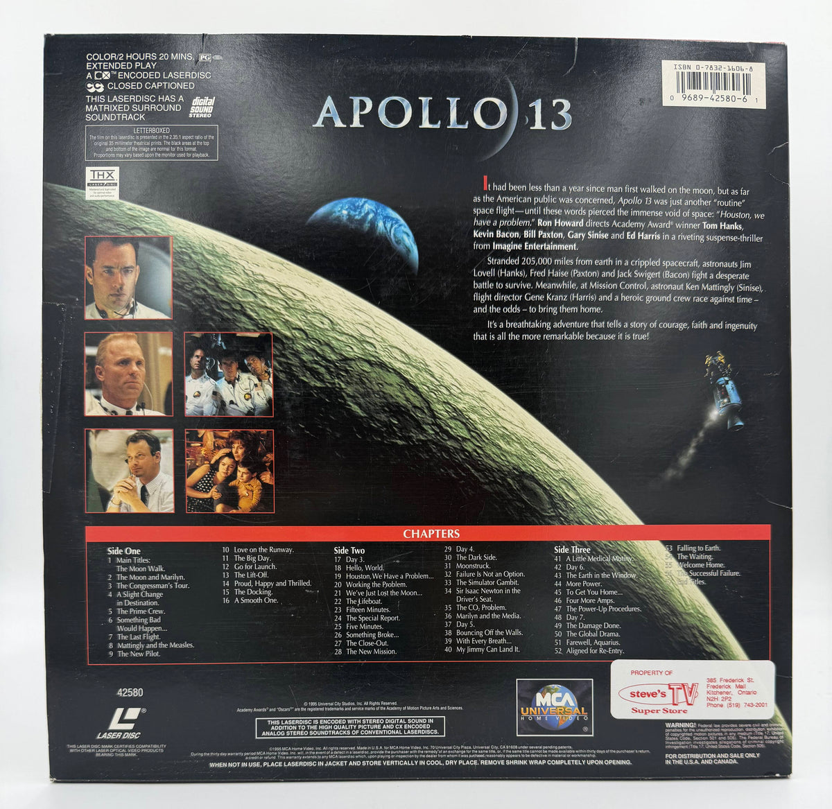 Apollo 13 (1995) LaserDisc - Letterbox Widescreen THX Digital Sound - MCA Universal - VG