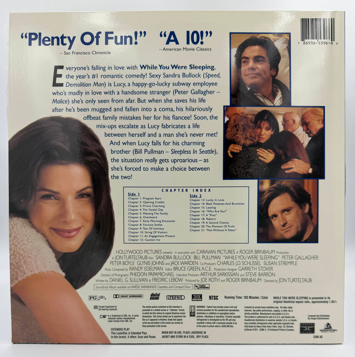 While You Were Sleeping (1995) LaserDisc - Sandra Bullock, Bill Pullman - THX Widescreen Edition - Hollywood Pictures - EX