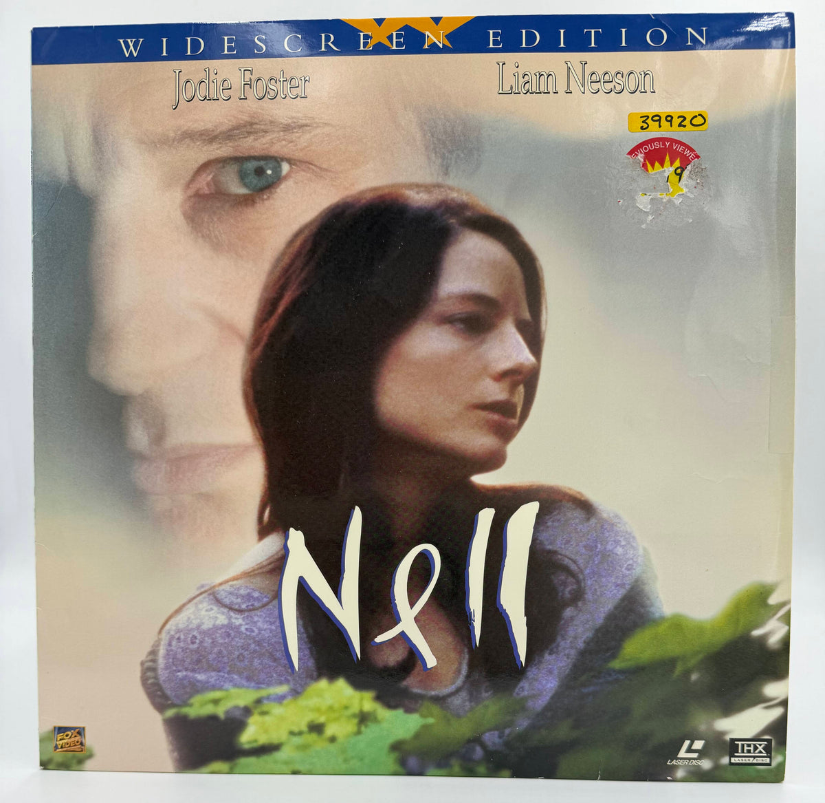 Nell (1995) LaserDisc - Jodie Foster, Liam Neeson - THX Widescreen Edition - Fox Video - VG