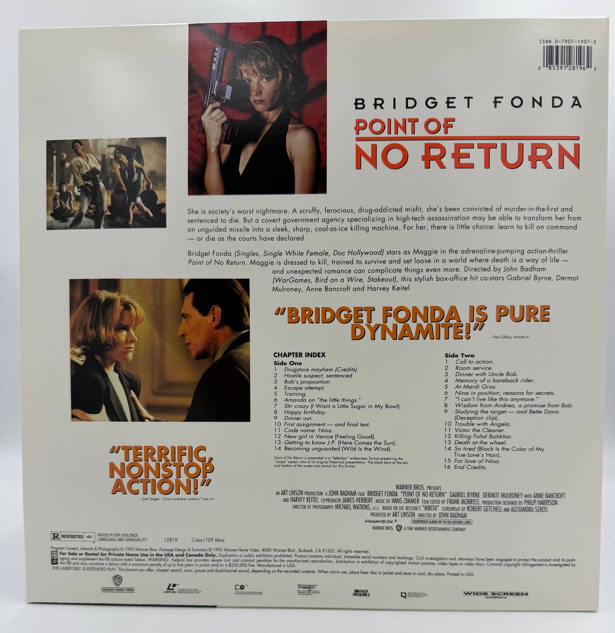 Point of No Return (1993) LaserDisc - Bridget Fonda - Widescreen Edition - Warner Home Video - EX