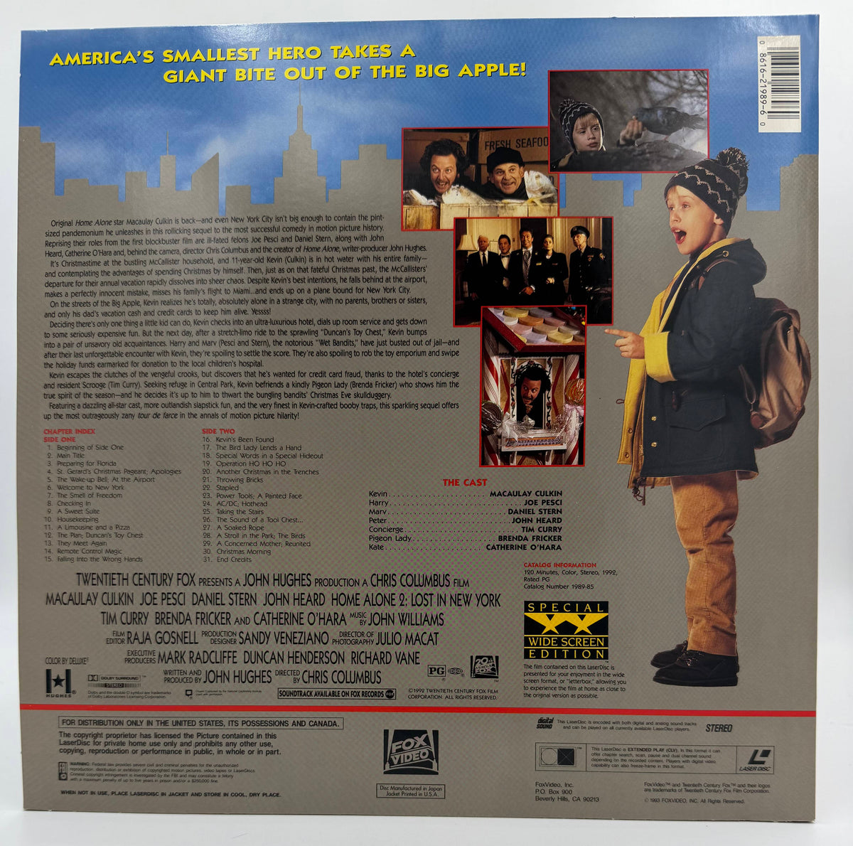 Home Alone 2: Lost in New York (1992) LaserDisc - Macaulay Culkin - Special Widescreen Edition - Fox Video - EX