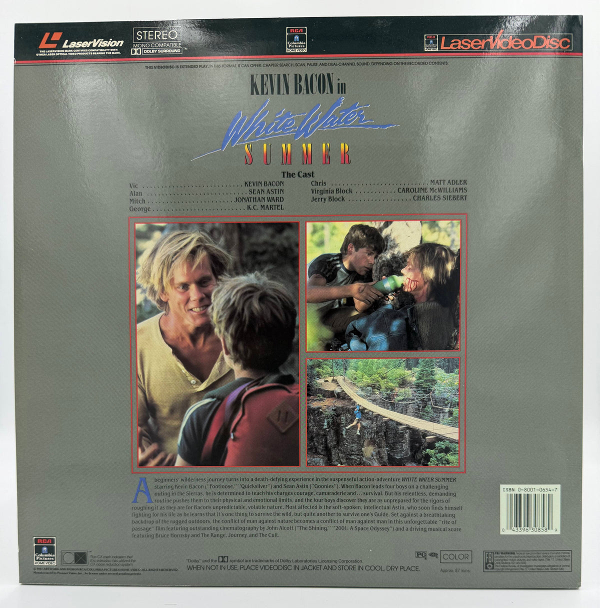 White Water Summer (1987) LaserDisc - Kevin Bacon, Sean Astin - RCA/Columbia Pictures Home Video - EX
