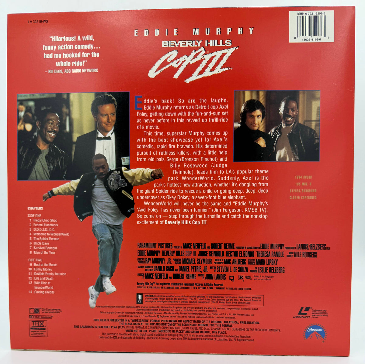 Beverly Hills Cop III (1994) Vintage Laser Disc - Eddie Murphy - THX Widescreen Edition - Paramount - EX