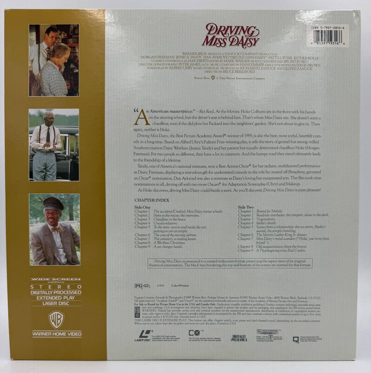 Driving Miss Daisy LaserDisc LD (1990) - Warner Home Video - EX