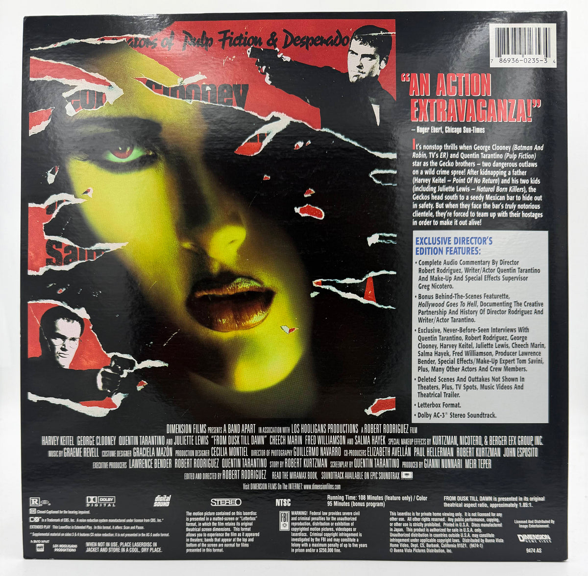From Dusk Till Dawn LaserDisc LD (1996) - Dimension Home Video - EX