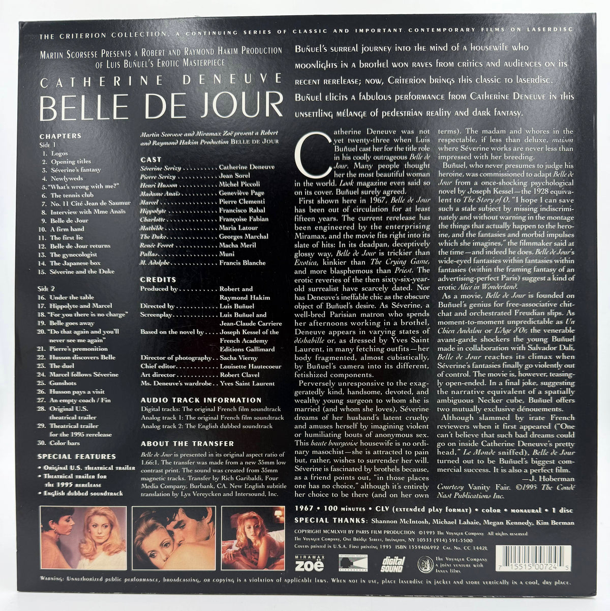 Belle De Jour LaserDisc LD (1995) - The Criterion Collection - EX
