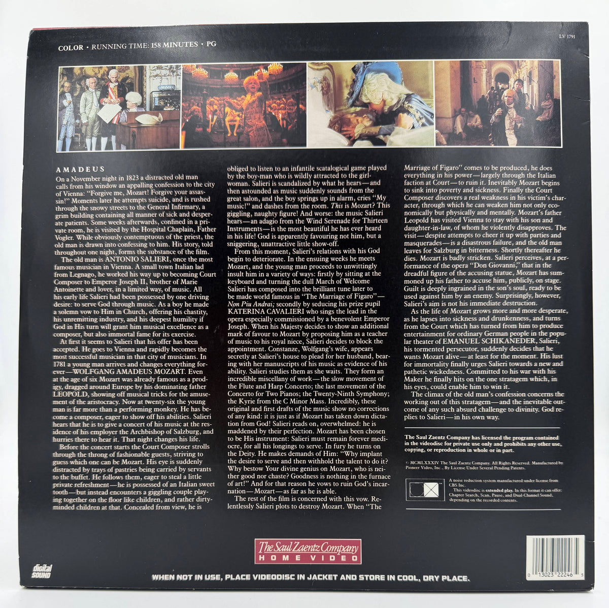 Amadeus LaserDisc LD (1984) - The Saul Zaentz Company Home Video / Pioneer Video - EX