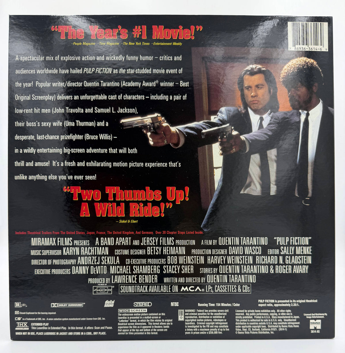 Pulp Fiction Widescreen LaserDisc LD (1995) - Miramax Home Entertainment / Alliance - EX