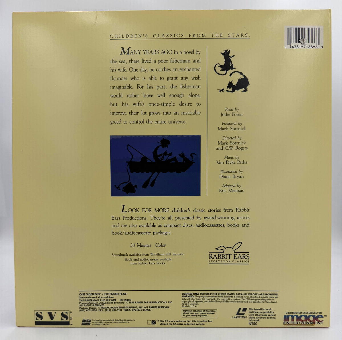 The Fisherman and His Wife LaserDisc LD (1990) - Rabbit Ears Storybook Classics / SVS / Image Entertainment - VG
