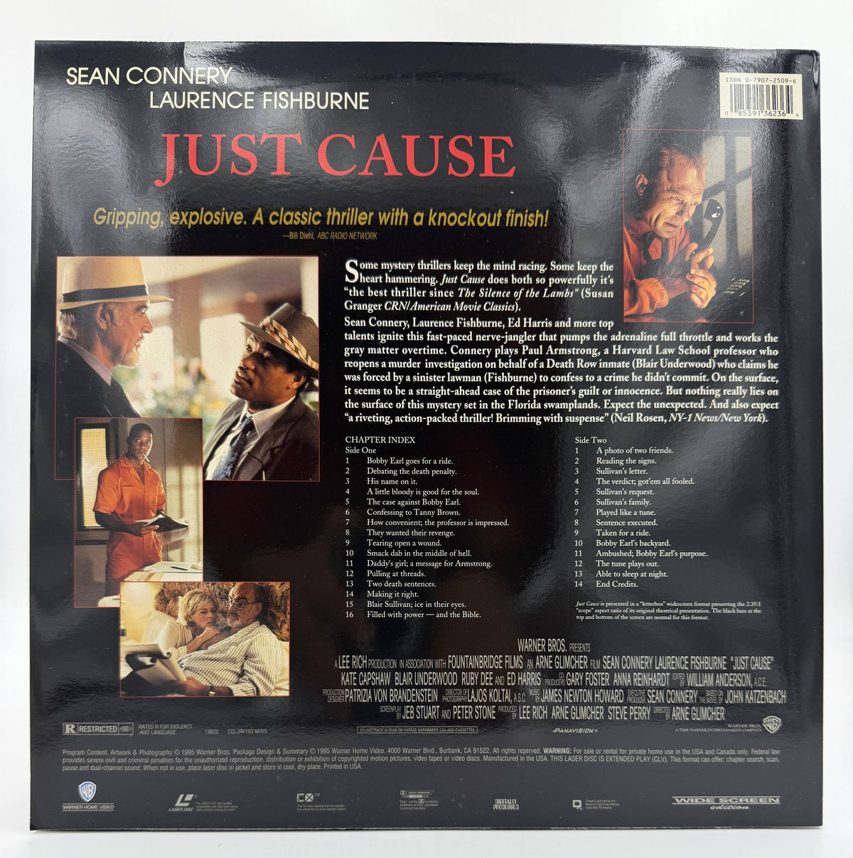 Just Cause Wide Screen Edition LaserDisc LD (1995) - Warner Home Video - EX